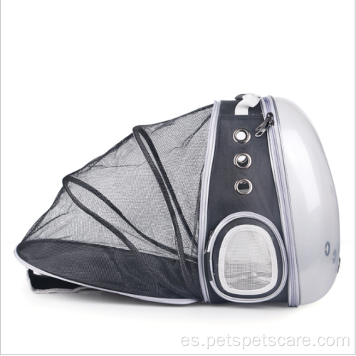 Mochila transparente portátil para mascotas, bolsa plegable expandible para gatos